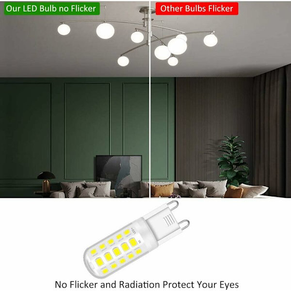 G9 LED-lyspærer, 5W tilsvarende 50W halogenlampe, kald hvit 60