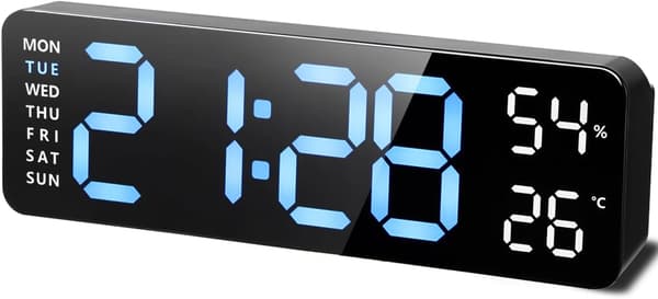 Digital Väckarklocka, LED Digital Klocka Digital Morgonväckarklocka med Datum, Tid, Temperaturvisning, Snooze