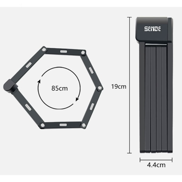 Bordo Granit XPlus 6500/110 - taittuva polkupyörän lukko