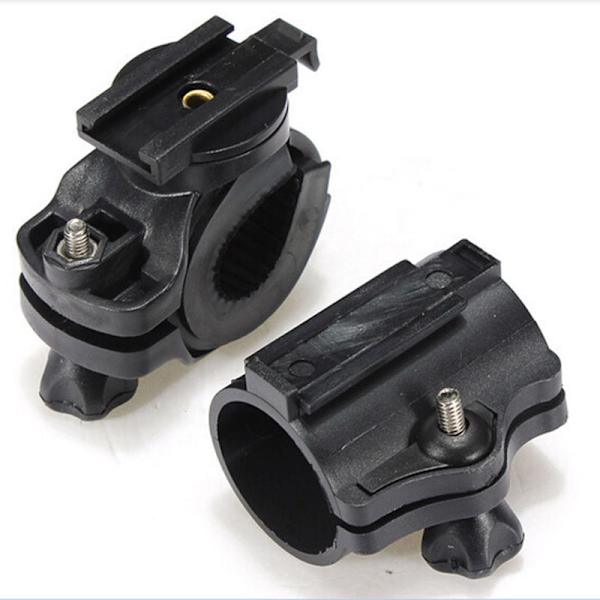 2 stk Sykkellys Holder, 360 Graders Rotterbar Sykkel Lommelykt Holder for Sykling, Svart, 8*4*5.8cm