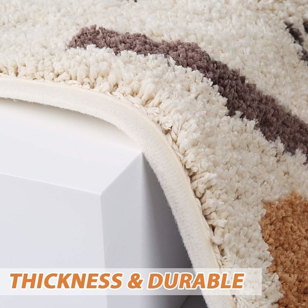 Ankah Dusch-, Wannen-, Badematte, Badezimmerteppich, rutschfest, saugfähig, weiche Matte für Badezimmer, bezauberndes Design | 45,7 x 66 cm | Beige
