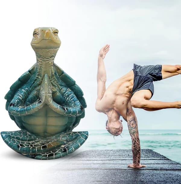 Havssköldpaddsmeditationsstaty, yogazenandligdekorförhemG