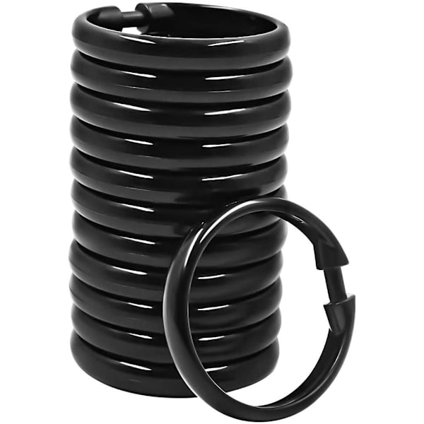 24 st transparenta gardinringar, duschringar i plast, O-formade