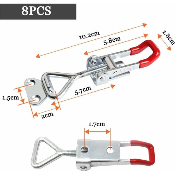 8 stk. Metal Toggle Latch 4001 100 kg / 220 lbs Holdekapacitet,A