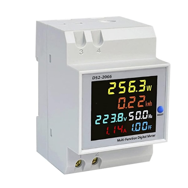 Digital energimåler, AC 40-300V 100A Voltmeter Ammeter, multifunktionel Res