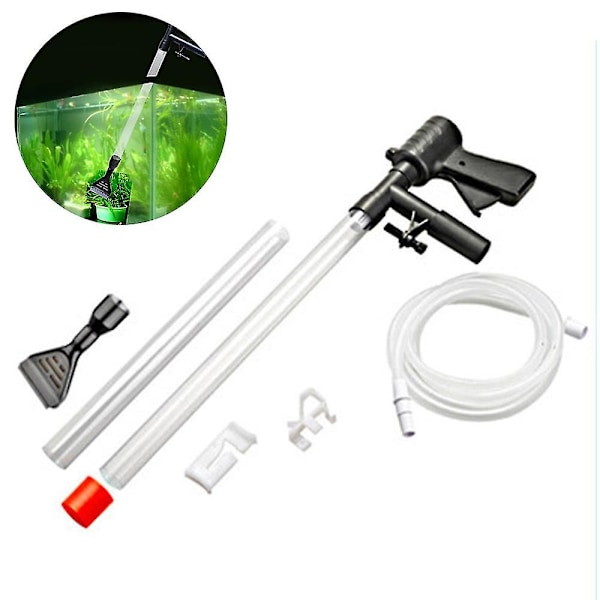 Akvariegrusrenser, Ny Hurtig Vandskifter Med Lufttryk-knap Fisketank Sandrenser Kit Akvarie Siphon Vakuumrenser Med Vandslange C