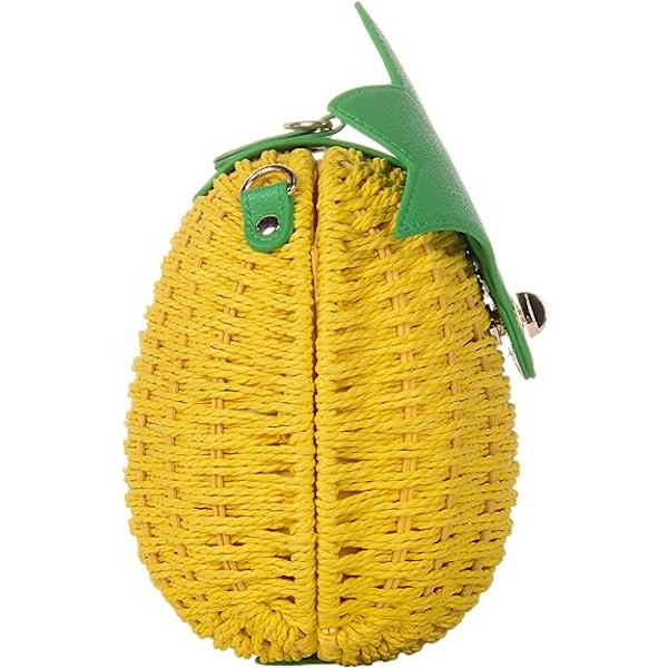 Halm axelväska handvävd crossbody väska sommar strand hav handväska ananas