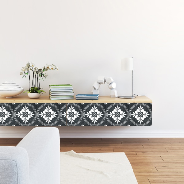 Vintage Vintage Hvid Lille Blomster Mønster Vinyl Flise Dekal DIY