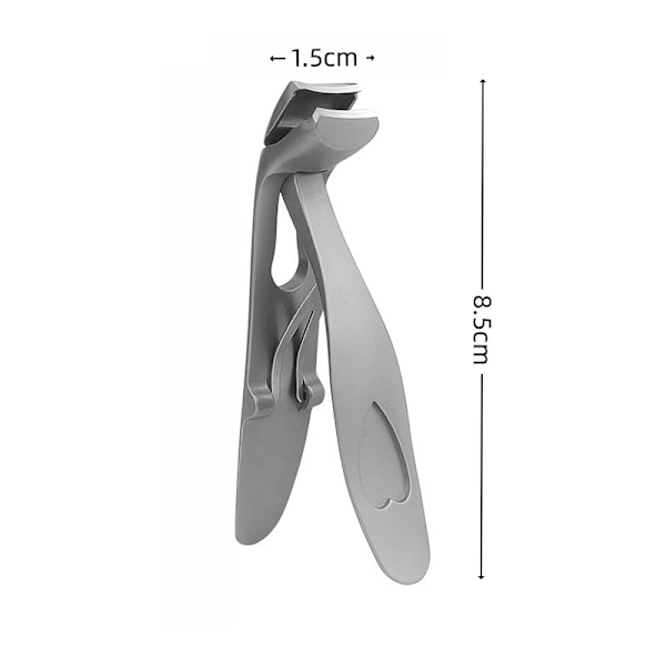 Stålnagelsax med Stort Hål, Anti-Stänk, Hävstångsdesign, Tjocka Naglar, tånagelsax (Silvergrå, Set)