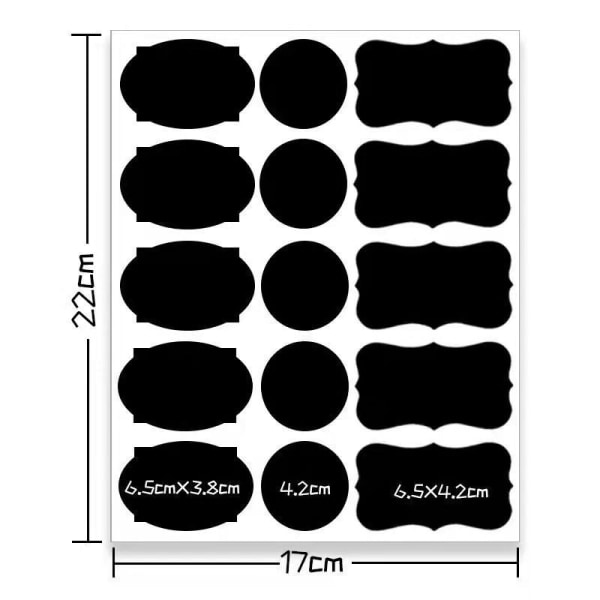 30 stk. gjenbrukbare, avtakbare, vanntett tavleetiketter i PVC for plast- og glassflasker