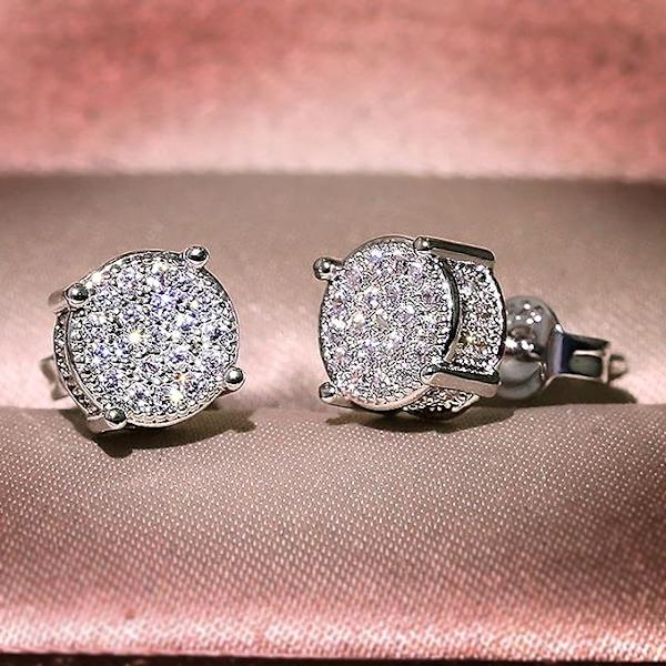 Kvinde Bryllup Ørestikker Smykker Syntetisk Diamant Øreringe L