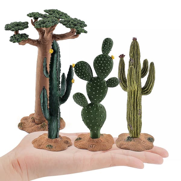 Simulering Grön Plantering Kaktus Trä Tropiskt Trä Statisk Dekor