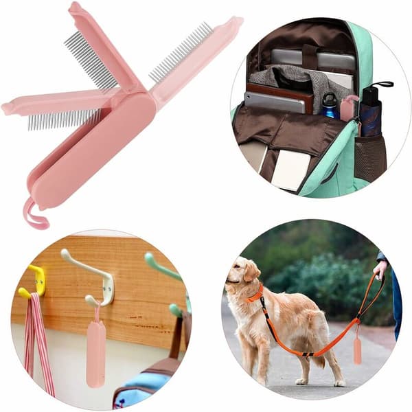 Børste til hunde og katte 2 i 1 Foldbar plejekam til hund og