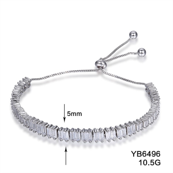 925 Sterling Silver Bead Armband, Pärlarmband, Justerbar