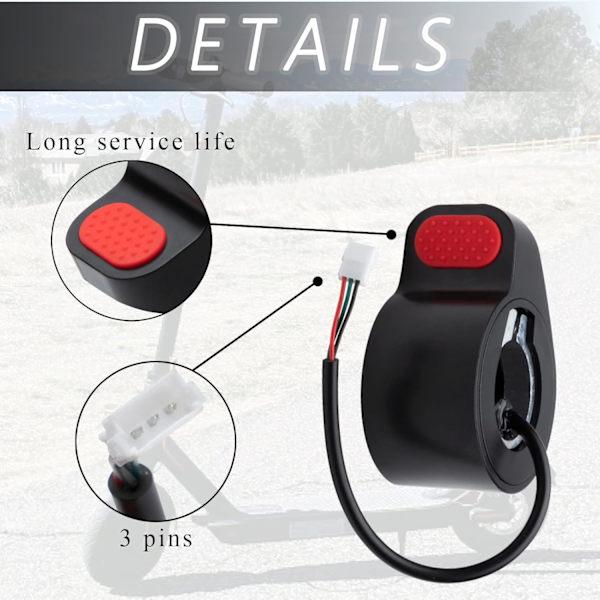 Tommelgas Accelerator til Xiaomi M365 1S Essential Pro 2, MangWany Finger Throttle Booster Rød