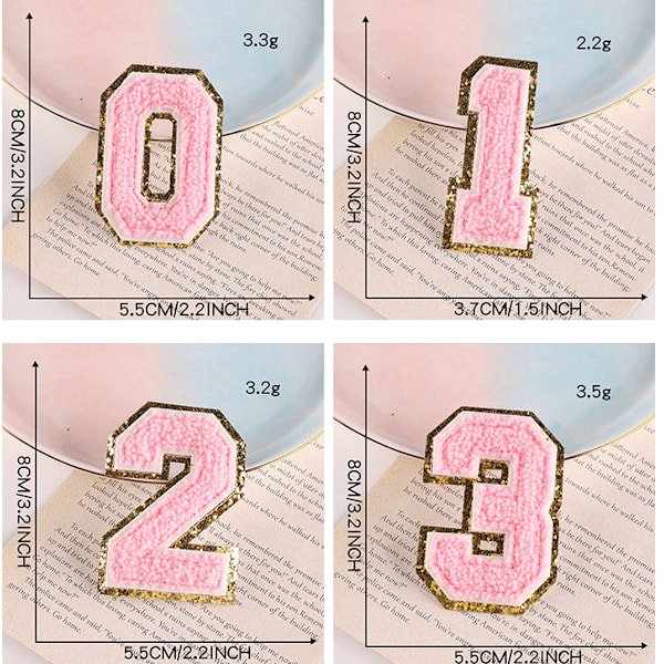 20 kpl Silitysrauta Numero Paikat Kirjonta Numerot Glitter Paljetit Ommel