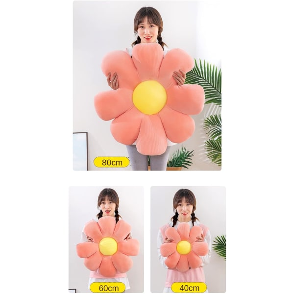 1 stk grønn 60 cm blomsterformet pute gulvteppe stue soverom studie kontor bilpute