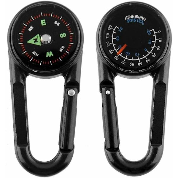 Karabinkompass + Kompass + Termometer på Multifunksjonell Meta
