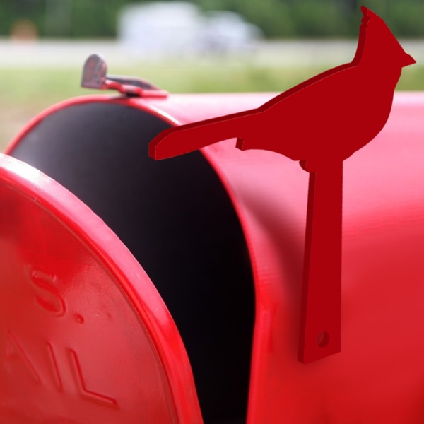 Rød postkasseflag udskiftning, akryl rød kardinalfugl postkasseflag, nem