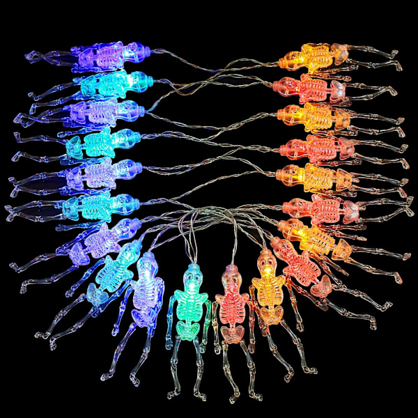 Suspendus Crâne Lumière Squelette Crâne Guirlande Lumineuse Hallo