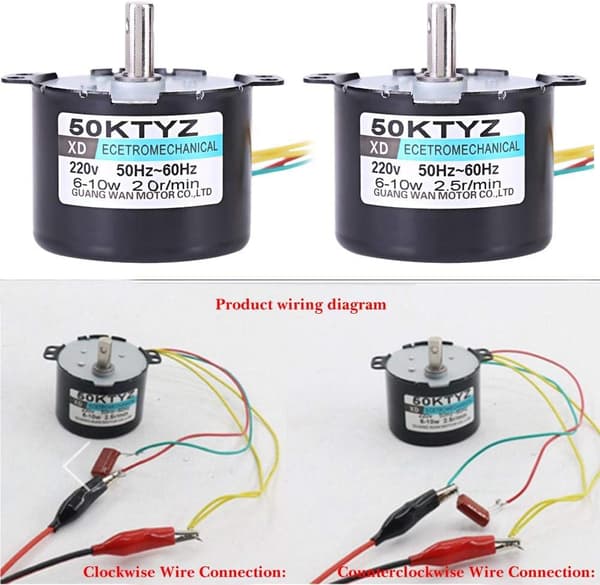 Elektrisk motor CW/CCW permanentmagnet synkronmotor AC 220V