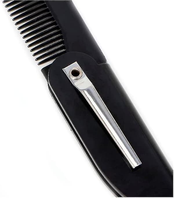 Foldbar skæg- og hårkam, foldbar kam, hårbørste, sort, bærbar