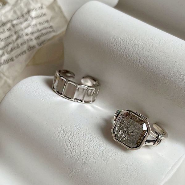 2PCS quare zircon ring Ring