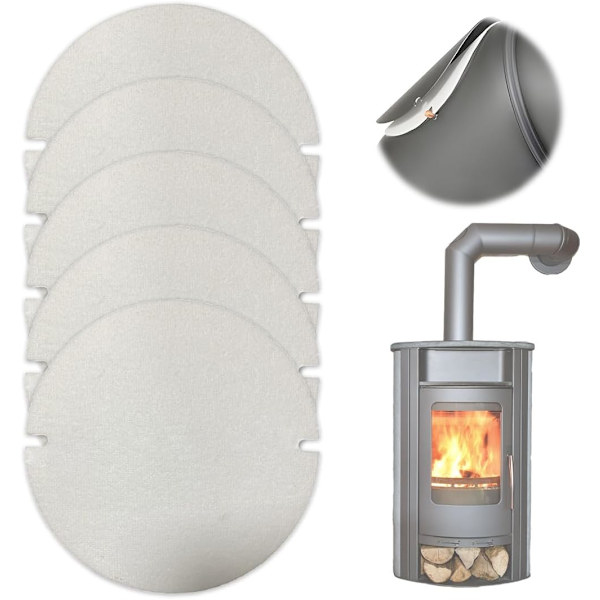 5 stk. Ovnsrørspakninger, Modstår Ekstreme Temperaturer, Velegnet til Ovnsrørslåger og Inspektionsluger, for at Forhindre Røgluft, 155*2mm