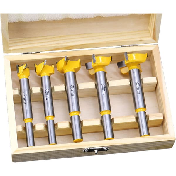 Forstner träborr set. Set med 5 Forstnerborrar 15, 20, 25, 30, 35 mm. Mil