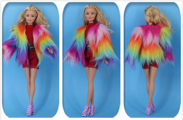 13 delar 30cm Barbie dockkläder Mode päls päls vinter