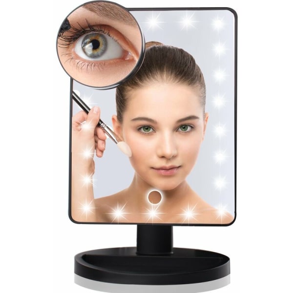 Oplyst spejl, 10X forstørrelses LED Makeup Spejl, LED Spejl, USB