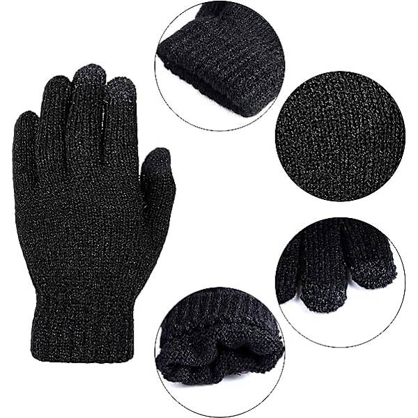 2 par barnvantar pekskärmsvantar vinter stretch stickade handskar magiska handskar för pojkar och flickor