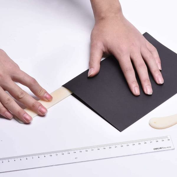 Sæt med 2 Craft Bone Folding Markers, Bone Shaped Straight And Cur