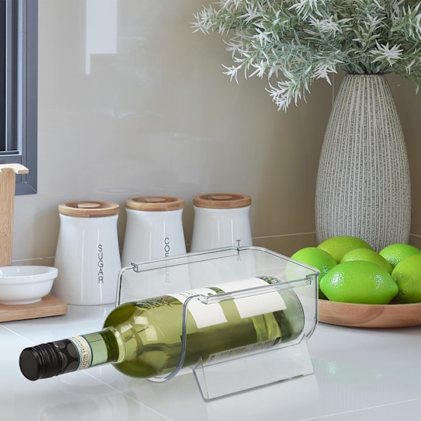 Stapelbar kylskåpsflaskhållare, set om 3, förvaring för drycker, läsk, vin,