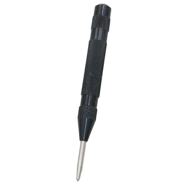 Automatisk centrumpunsch laddad metallfjäderpunch med automatisk justerbar slagcentrumpunsch för metall eller trä (svart, 13cm)