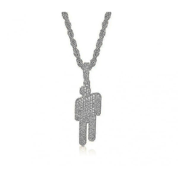 Billie Eilish Damhalsband Silverhänge, berlocker