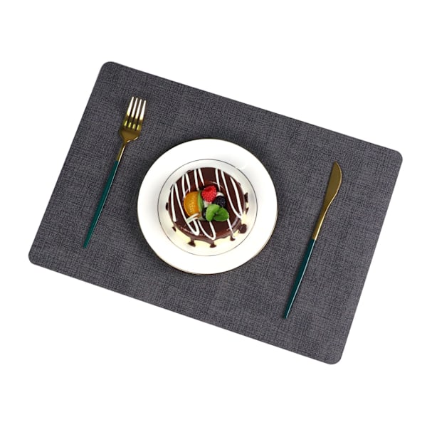 Pestävät muoviset tabletit: Kaksipuoliset pöytätabletit, 6 tabletin setti (tummanharmaa), lämmönkestävä ja liukumaton 43x30cm