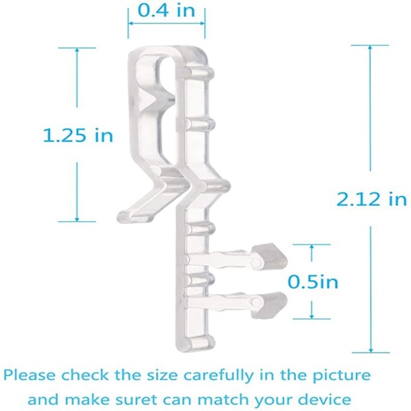 16 st dolda persienner klämmor 2 tum dolda kanal valans klämmor genomskinlig plast