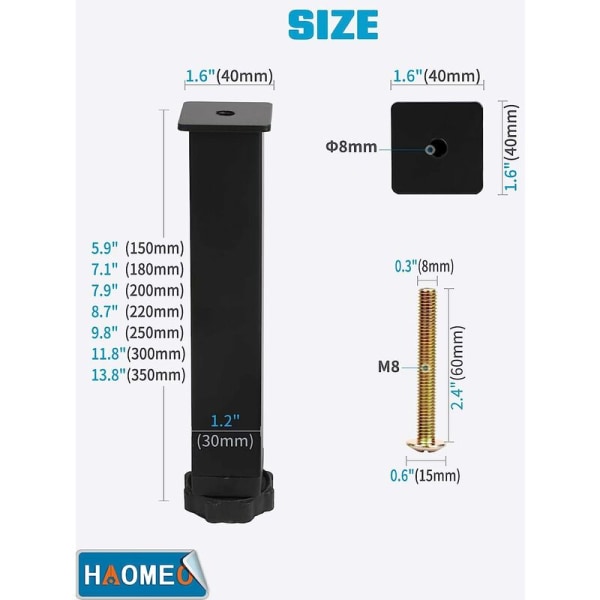 4 stk sort fodbræt, universal lamel fodbræt højde: 15 cm (