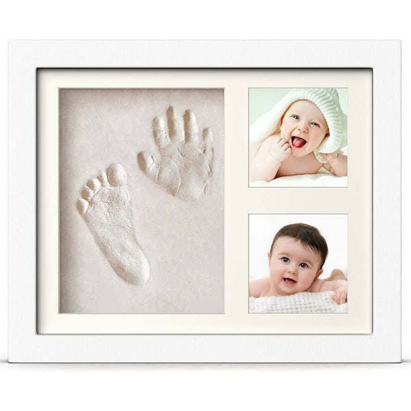 Baby Footprint Frame, Baby Handprint Kit för födelselista, Memorabl