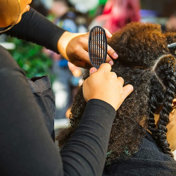 3 kappaletta Twist Natural Hair Comb 2 in 1Twist Curl Comb miehille naisille parturi-käyttöön (musta, punainen, vaaleanpunainen)