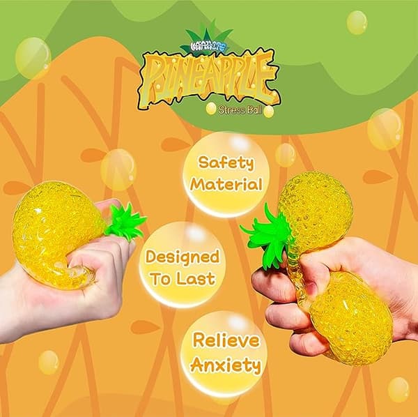 Ananas Stressbolde Squishy Vandperler Bold Sensorisk Fidget Legetøj (1 Pakke)