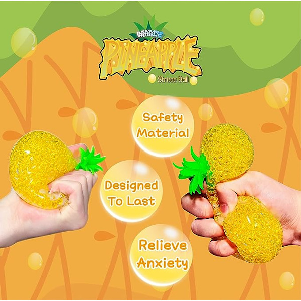 Ananas Stressbollar Squishy Vattenpärlor Boll Sensorisk Fidget Till