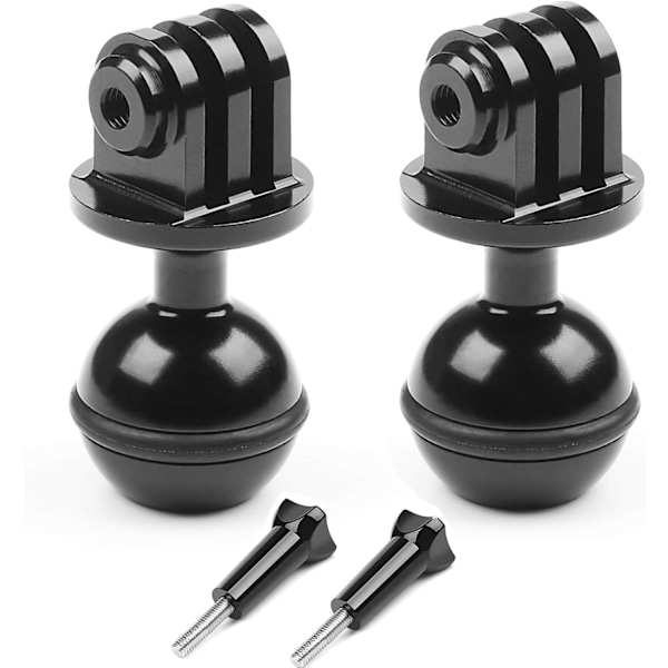 2 st 1'' Diameter Kulled CNC Aluminiumlegering Stativadapter Kompatibel för Gopro13 och Andra Actionkameror