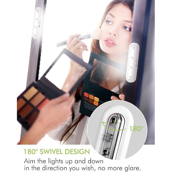 Klädskåpslampa, nattlampa med 4 touch LED batteridriven sladdlös
