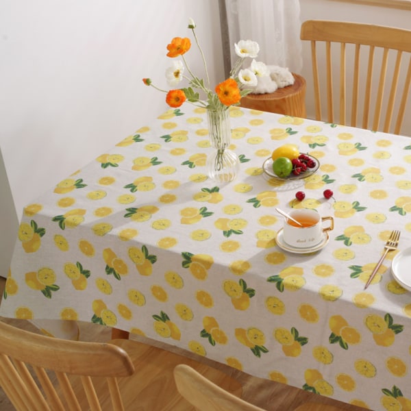 1 st rektangulär bordsduk citronmönster bordsduk för kök