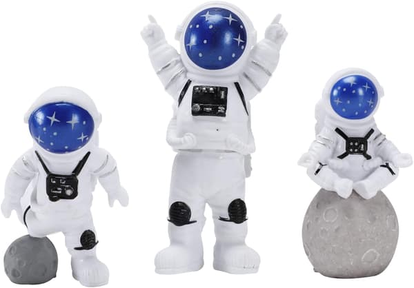 3-pack med presentförpackning Rymdfigur Prydnad Blå Astronaut Rymdtema