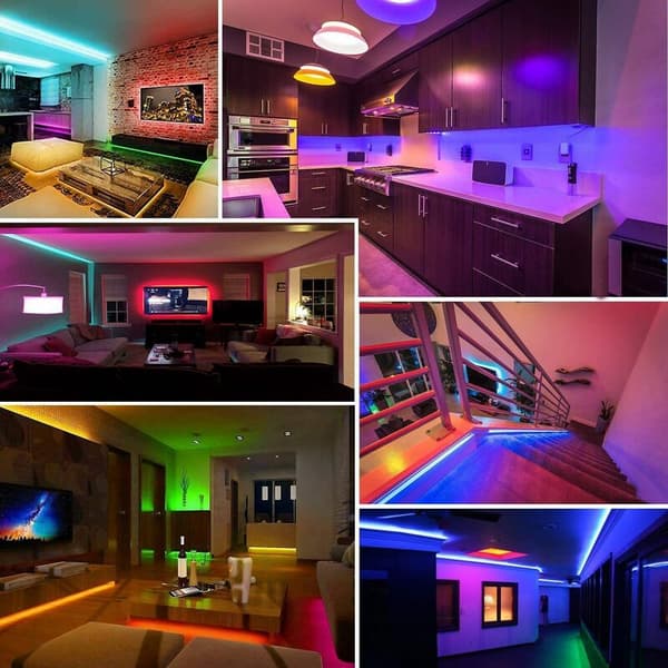 LED-strimmel til møbler, trapper, rum, vandtæt, 24 taster wifi+A