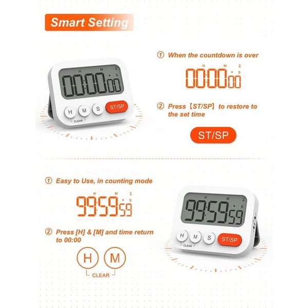 Køkken Timer, Køkken Timer, Digital Stoppur og Nedtællingstimer