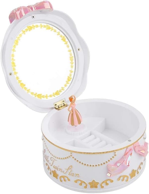 Flickor Mini Musikbox Roterande Ballerina Flicka Smyckesförvaring för Ki